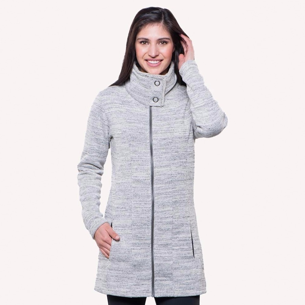 Kuhl - Alaska Long Zip Front Sweater Jacket - Gray